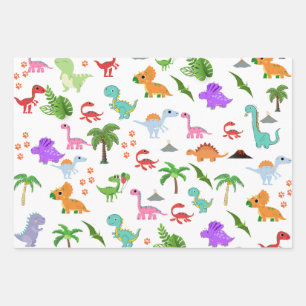 "Dino-mite Party: Jurassic Joy Unleashed! Geschenkpapier Set