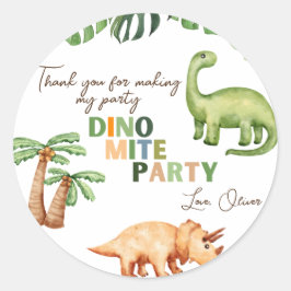 Dino-mite-Party-Kindergeburtstag Runder Aufkleber