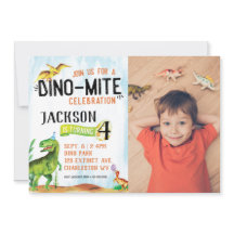 Dino-Mite Photo Dinosaur Invitation Anniversaire