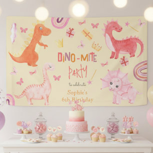Dino-Mite-Rosa-Dino-Geburtstagsparty Banner