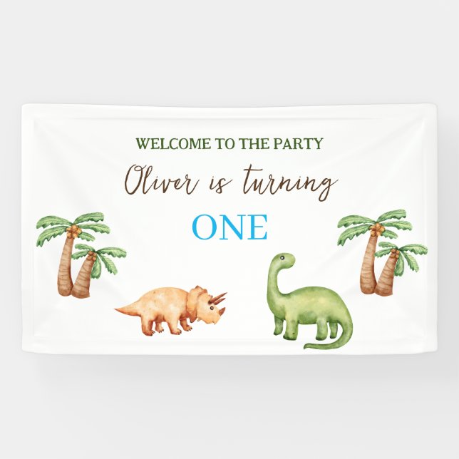 Dino-mite t-rex Geburtstagsparty Banner (Horizontal)
