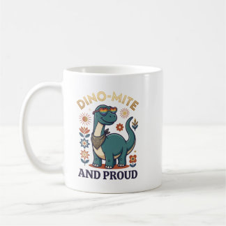Dino-Mite und stolz witziges Dinosaurier-Wortspiel Kaffeetasse