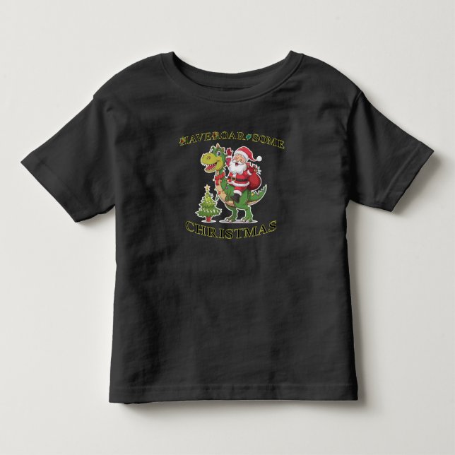 "Dino-Mite Weihnachten: Kleinkind T-shirt (Vorderseite)