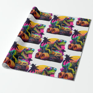 Dino Monster Truck Geschenkpapier