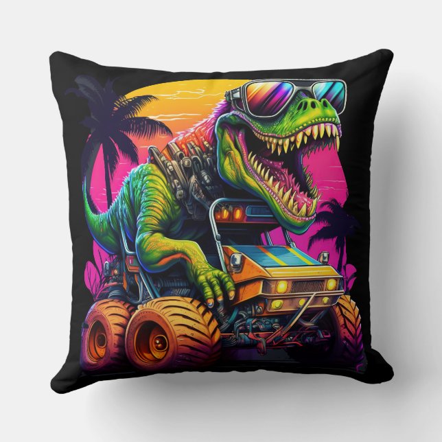 Dino Monster Truck Kissen (Rückseite)