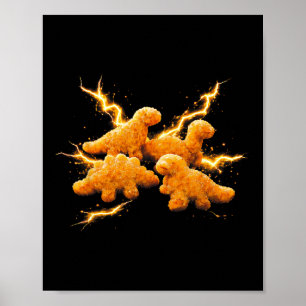 Dino-Nugget-Kissen Dinosaurier Chicken-Nugget-Lieb Poster