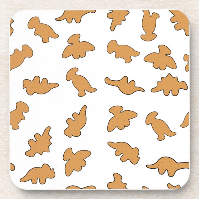 Dino-Nuggets-Muster Getränkeuntersetzer (Vorderseite)