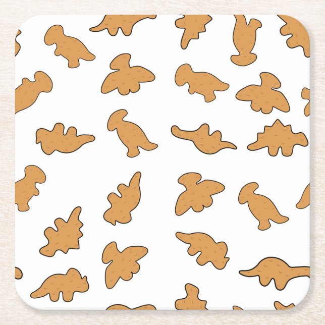 Dino-Nuggets-Muster Rechteckiger Pappuntersetzer (Vorderseite)