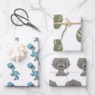 Dino-Packpapier Geschenkpapier Set