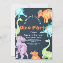 Dino-Party Einladung für Jungs und Mädchen