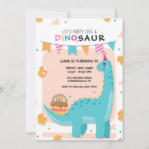 Dino-Party-Geburtstag  Einladung