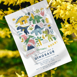 Dino Party Niedlich Moderne Dinosaurier Vierten Ge Einladung