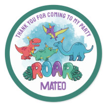 Dino Party Sticker