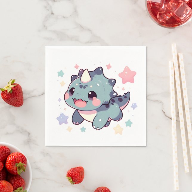 Dino Pastel Dinosaur Babydusche Serviette (Beispiel)