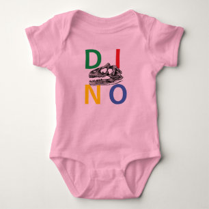 DINO - Pink Baby Jersey Bodysuit Strampler