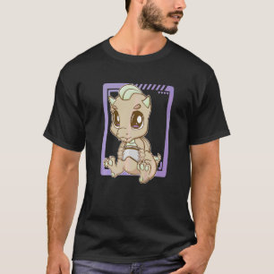 Dino Playing Videospiele Gaming Dinosaurier Niedli T-Shirt