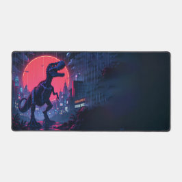 Dino Punk Desk Mat - Retro Pixel Art Fusion Schreibtischunterlage