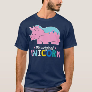 Dino Puns Original Einhorn Triceratops Rosa T-Shirt