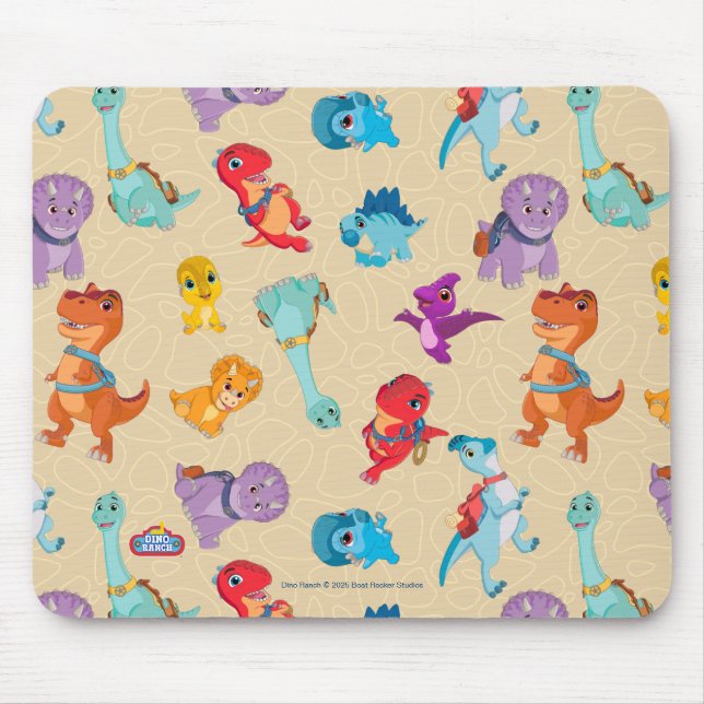 Dino Ranch | Ein Dinosaurier-Abenteuermuster Mousepad (Vorne)