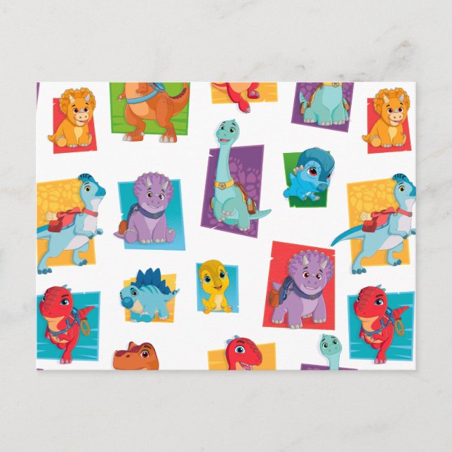 Dino Ranch Pattern Postkarte (Vorderseite)