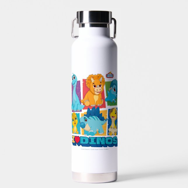 Dino Ranch | Spaß und farbenfrohe Dinosaurier Trinkflasche (Vorne)
