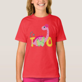 Dino Rex I m 2 Birthday Jungs Zwei Zurück zur Schu T-Shirt