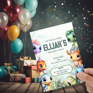 Dino Roar Birthday Bash Einladung