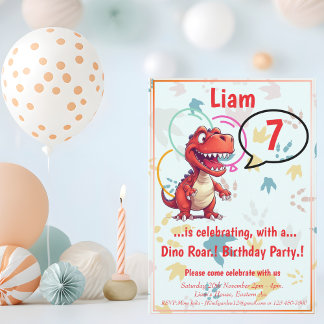 Dino Roar Birthday Party Einladung