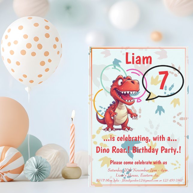 Dino Roar Birthday Party Einladung (Dino Roar Birthday)
