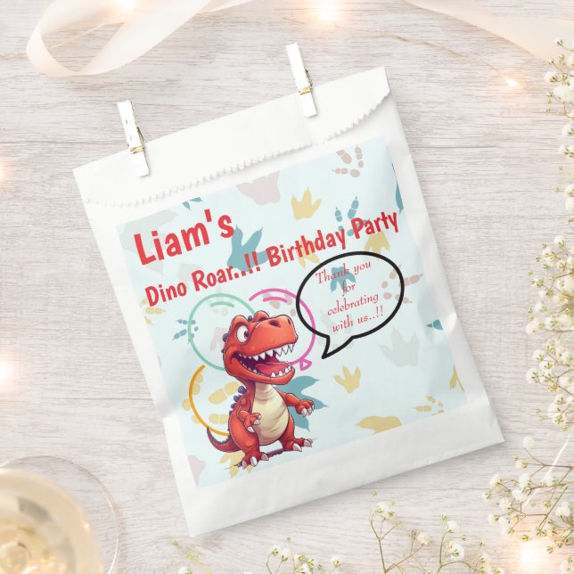 Dino Roar Birthday Party Geschenktütchen (Ausgeschnitten)