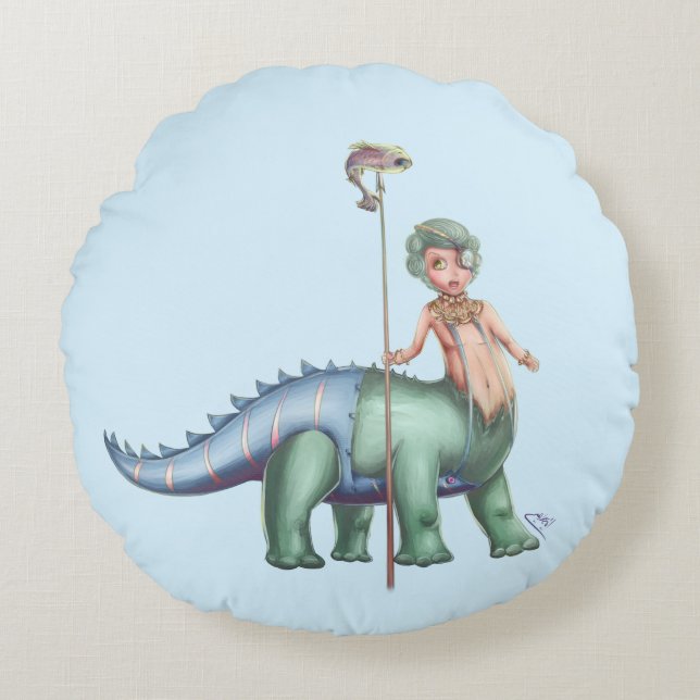 Dino Rundes Kissen (Vorderseite)