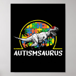 Dino-saur Autismus Aufklärungsgeschenke für Kinder Poster
