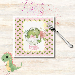 Dino-Schlüpf-Tischdecken mit Bogen und Blumen für Serviette