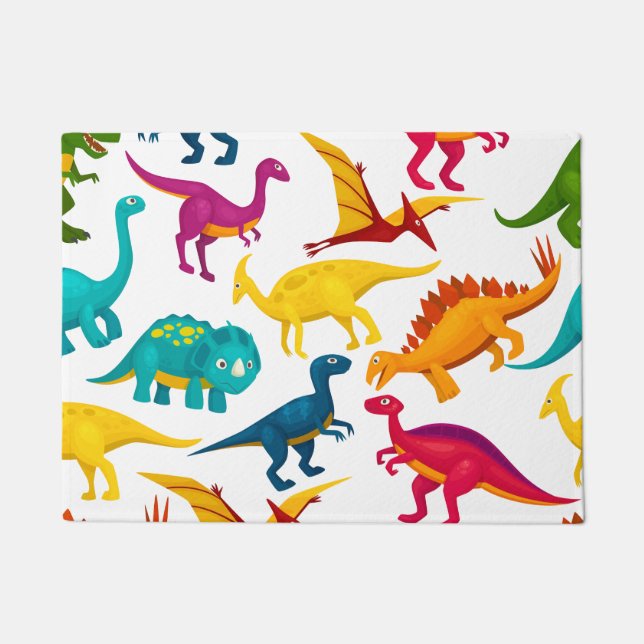 Dino-Schnittmuster-Aufkleber Fußmatte (Vorderseite)