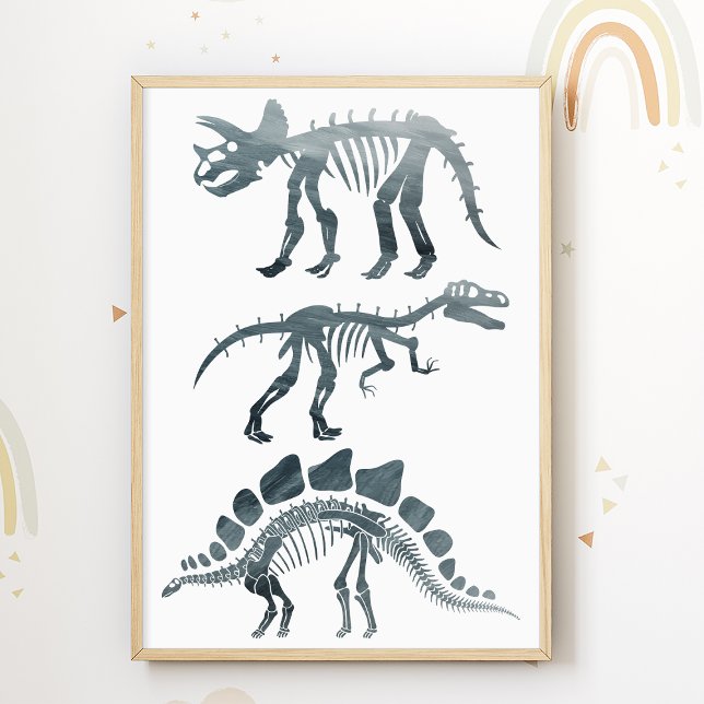 Dino Skeletons Kinderzimmer Print Dinosaurier Post Poster (Von Creator hochgeladen)