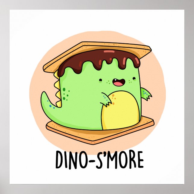 Dino-smore Funny Dinosaur Smore Pun Poster (Vorne)