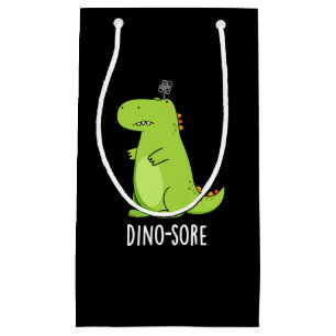 Dino sore Funny Irritated Dinosaur Pun Dark BG Kleine Geschenktüte