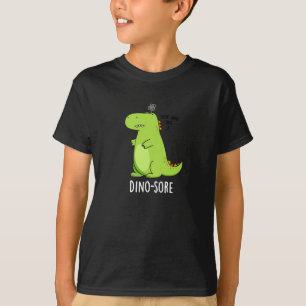 Dino sore Funny Irritated Dinosaur Pun Dark BG T-Shirt