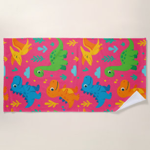 Dino Splash Beach Handtuch