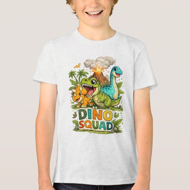 Dino Squad Vulkan Tri-Blend Shirt (Vorderseite)