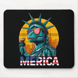 Dino Statue Of Liberty 4. Juli Trex Jungen Ameri Mousepad