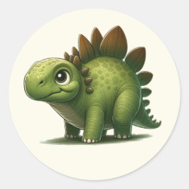 Dino Stegosaurus - Dino Kammli Friends Runder Aufkleber