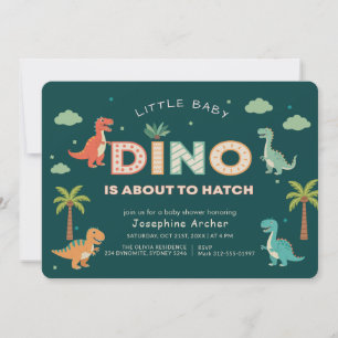 Dino steht kurz vor dem Schlüpfen Dinosaurier-Baby Einladung