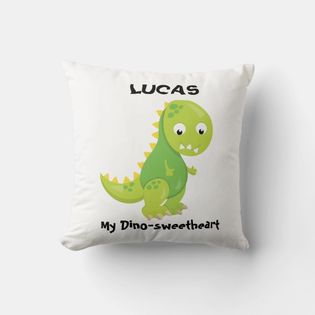 Dino-sweetheart Baby Boy One-Piece Bodysuit Kissen (Vorderseite)