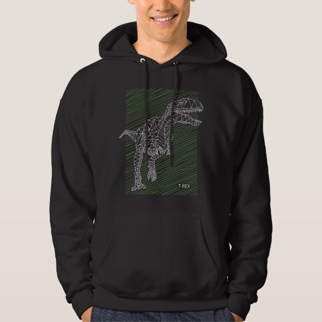 Dino: T-Rex-Illustrationslinien Hoodie (Vorderseite)