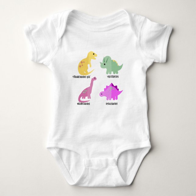 "Dino T-Shirt" Baby Strampler (Vorderseite)