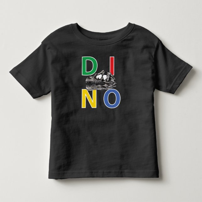 DINO - T-shirt Jersey fin pour bébé noir (Devant)