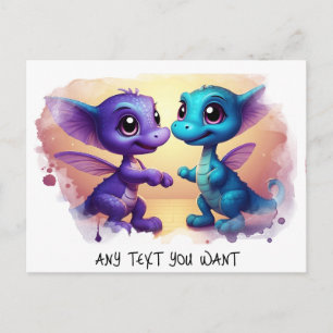 *~* Dino Tanz AP48 Foto Einladung Drache Postkarte