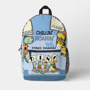 Dino-Themed Cool Vibes & Fun 2024 Bedruckter Rucksack