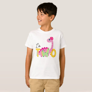 Dino TRex ich bin 2 Geburtstagsjungen zwei Zurück T-Shirt